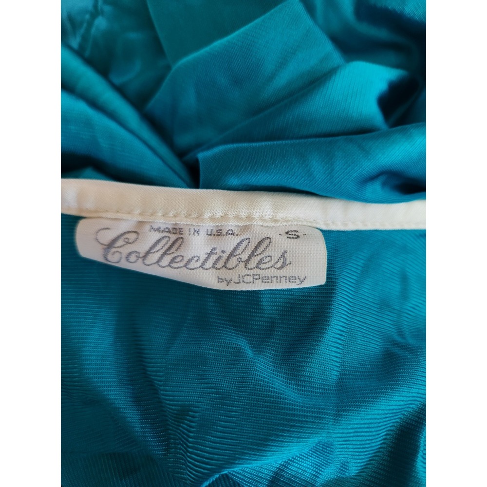 70s/80s Teal Nylon Robe - Picture 4 of 4